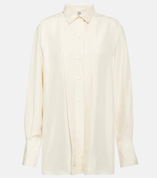 Pleated silk shirt