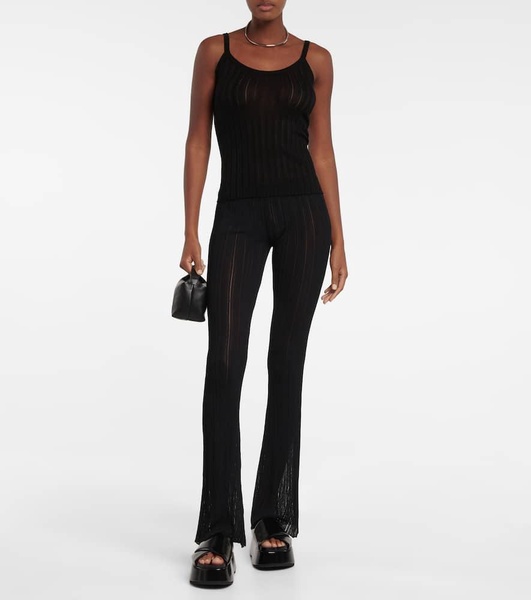 Giulio rIbbed-knit flared pants