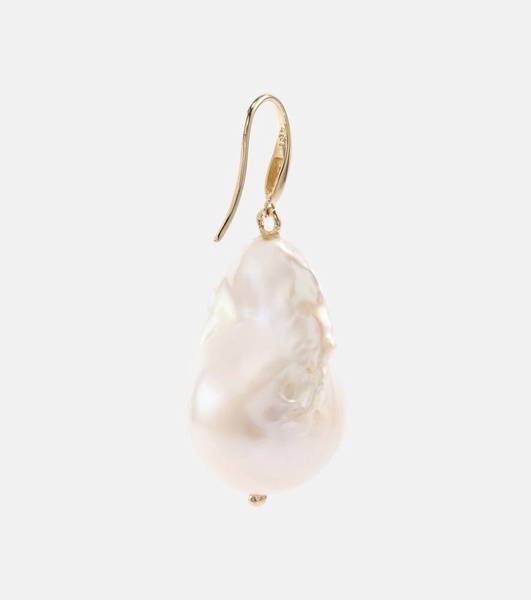 14kt gold drop earrings with baroque pearls