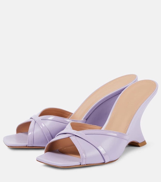 Perla 85 leather wedge mules