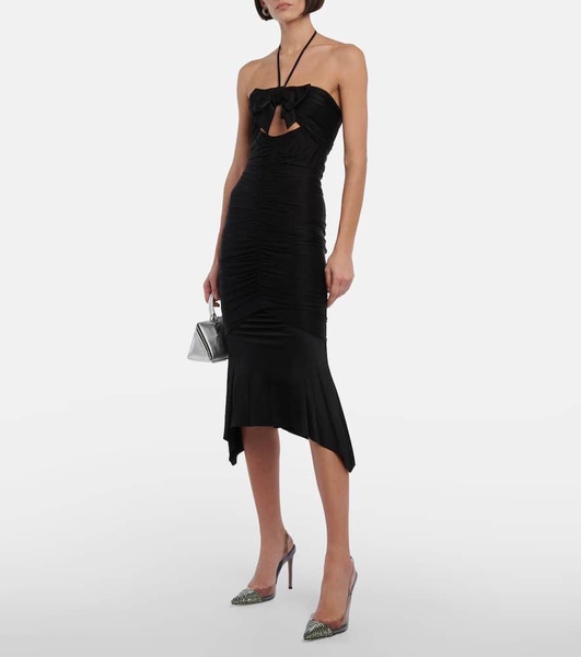 Halterneck jersey midi dress