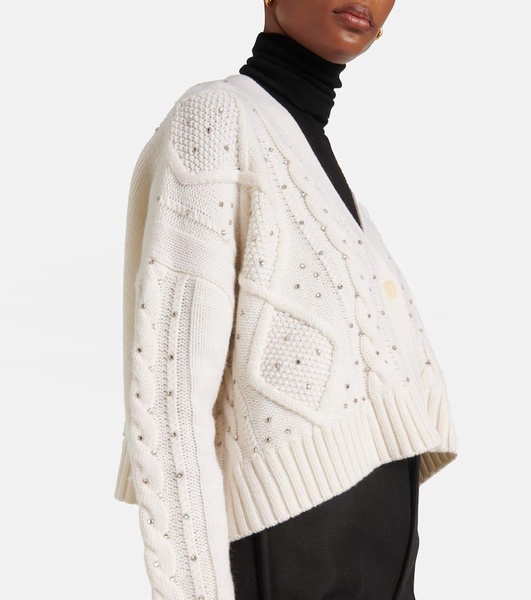 Musica cable-knit wool and cashmere cardigan