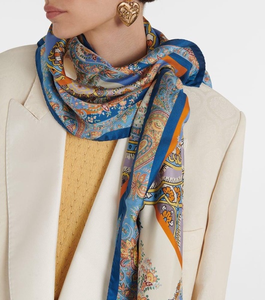 Printed silk scarf