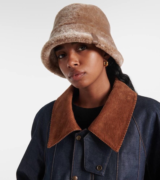 Shearling bucket hat