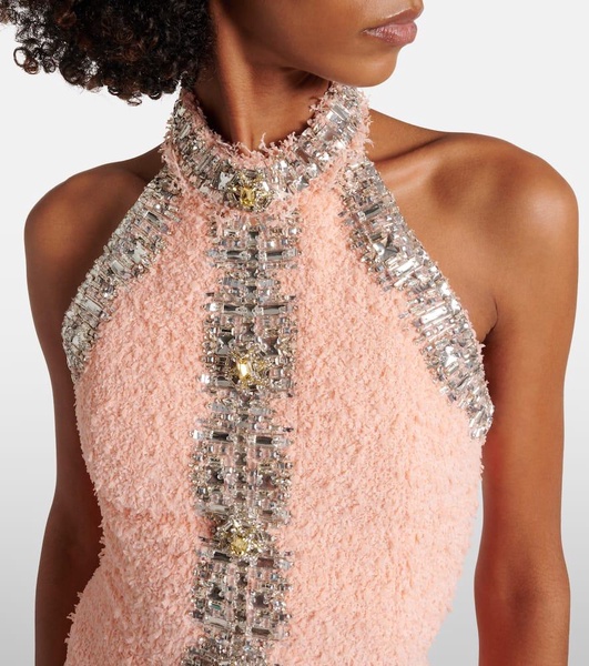 Embellished halterneck minidress