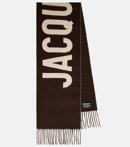 Virgin wool scarf logo scarf