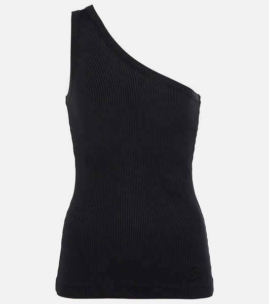 One-shoulder ribbed top