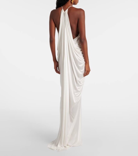 Halterneck jersey gown