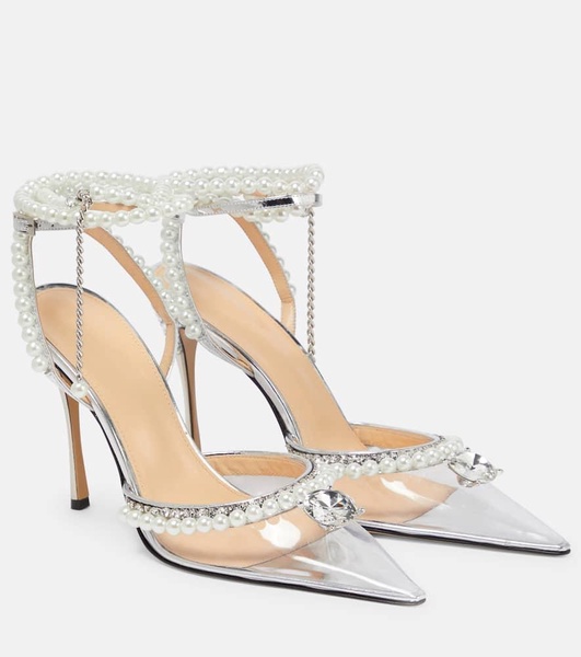 Embellished PVC pumps