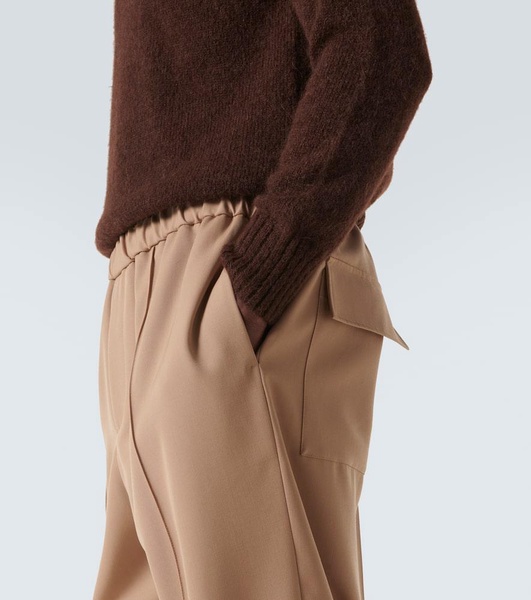 Wool gabardine tapered pants