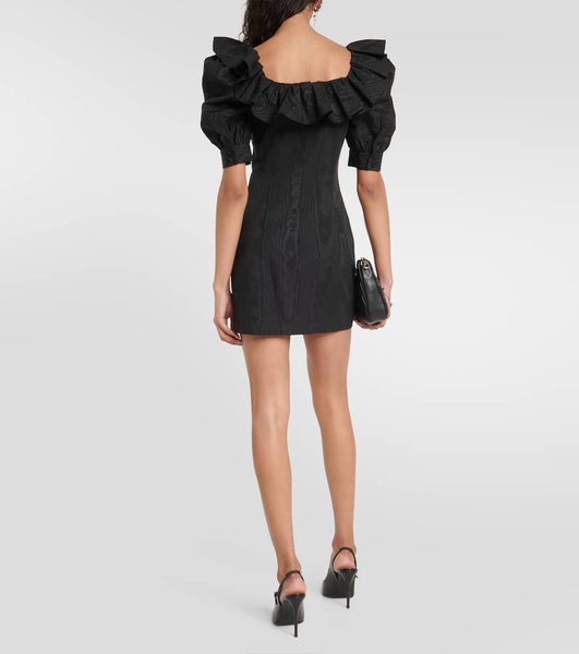 Ruffled puff-sleeve minidress