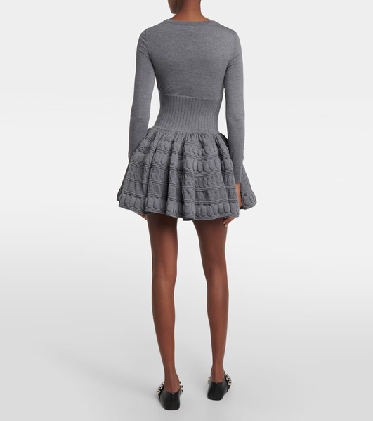 Wool-blend minidress