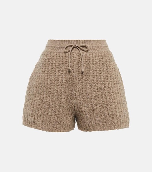 Drawstring cashmere shorts