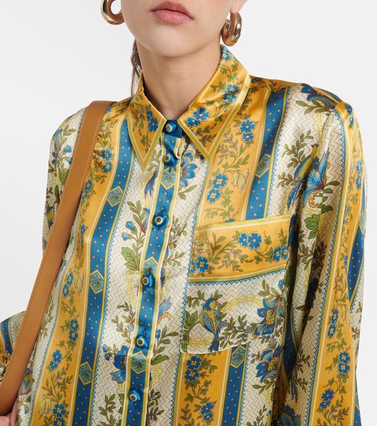 Quinn printed silk satin shirt