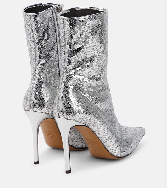 Sequined ankle boots