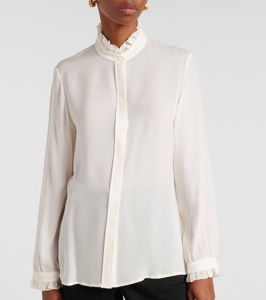 Orin ruffled silk georgette shirt