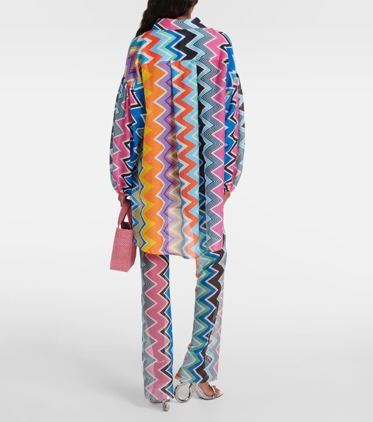 Zig Zag cotton and silk shirt