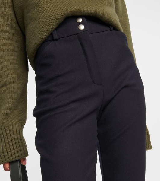 High-rise wool-blend slim pants