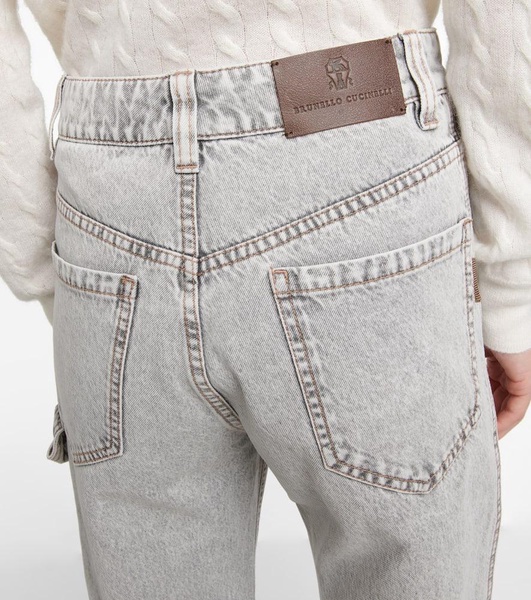 High-rise straight jeans