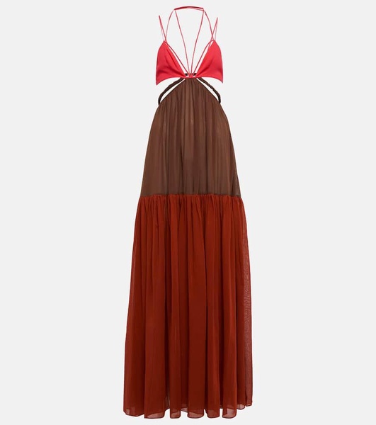 Cutout cotton maxi dress