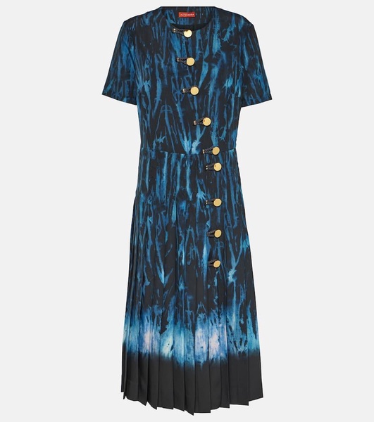 Myrtle printed pleated midi dress 