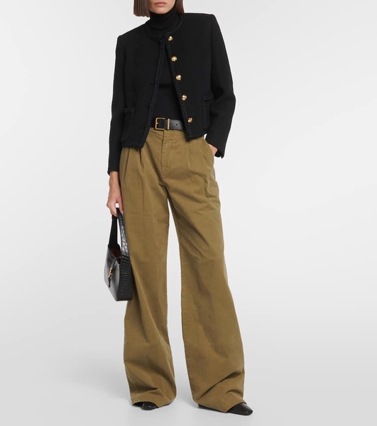 Flavie cotton-blend wide-leg pants