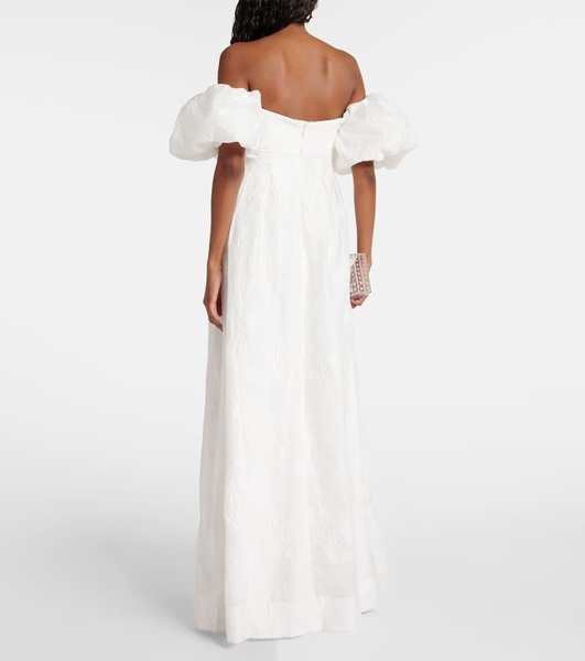 Matchmaker puff-sleeve off-shoulder gown