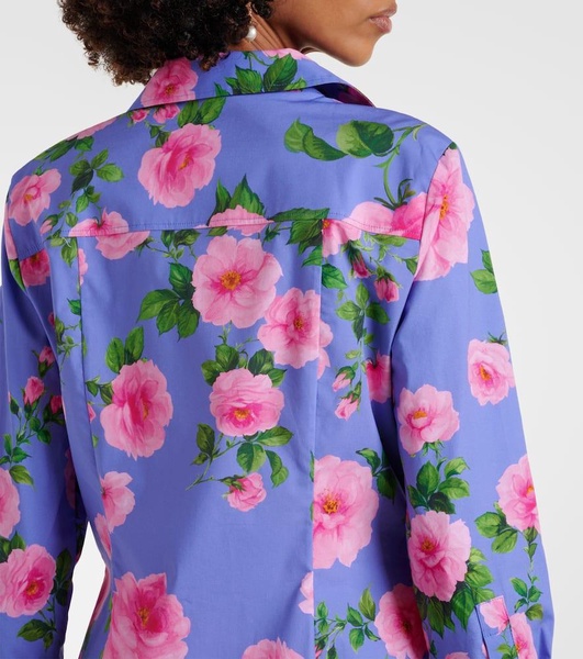 Floral cotton-blend shirt