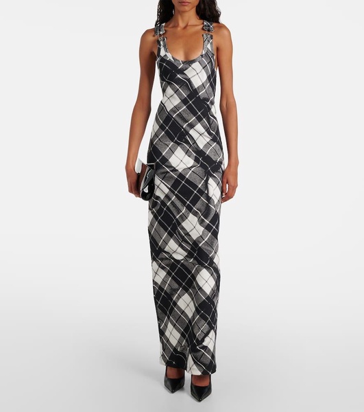 Tartan cotton maxi dress