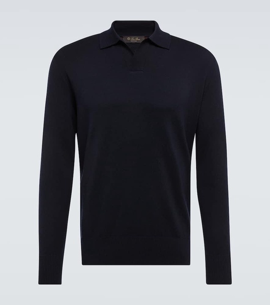 Buttonless wool polo shirt