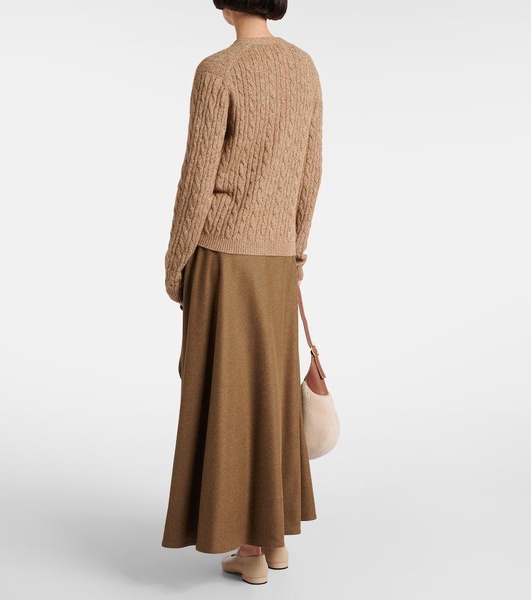 Cable-knit cashmere cardigan