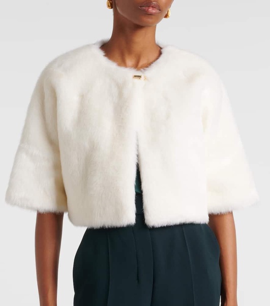 Bridal Globo cropped faux fur cape