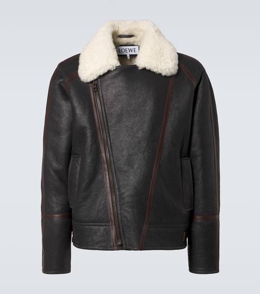 Shearling-lined leather jacket