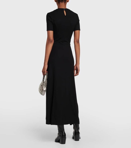 Pleated jersey maxi dress