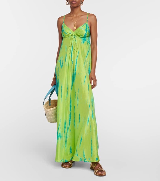 Tie-dyed silk maxi dress