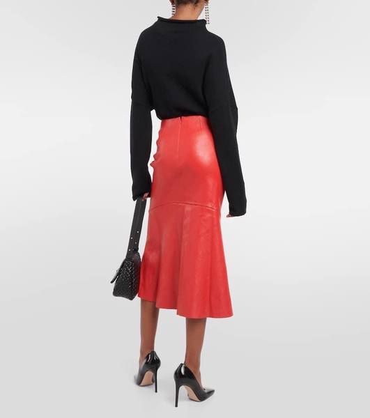 Lola leather midi skirt