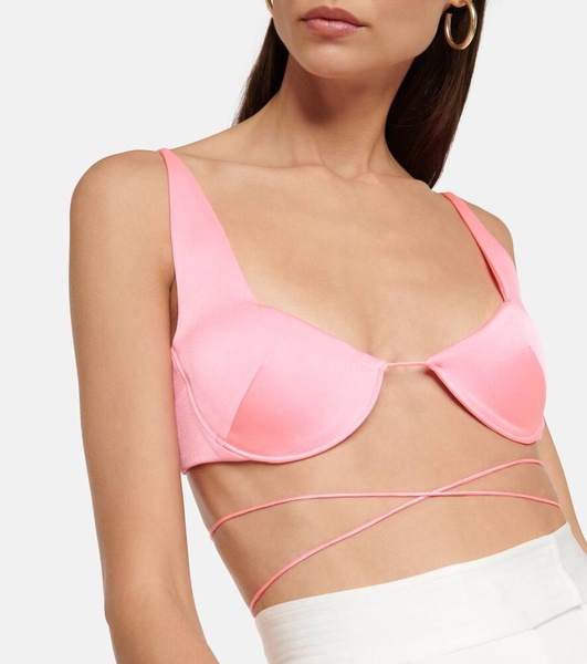 Pierce satin bralette