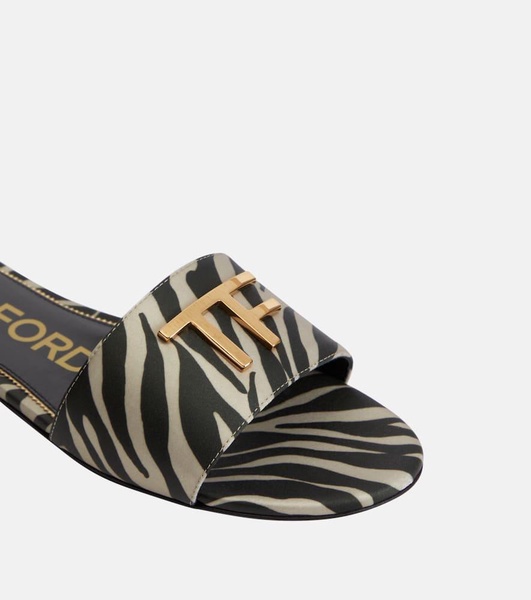 Embellished zebra-print sandals