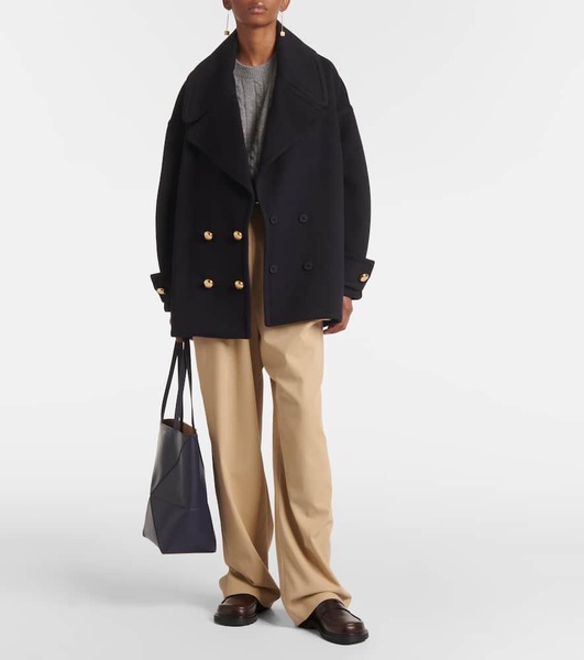 Pebble wool peacoat