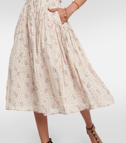 Floral cotton midi dress