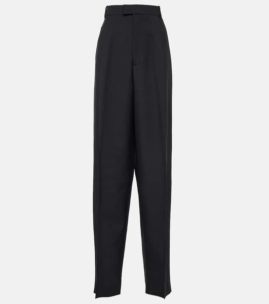 Wool straight pants