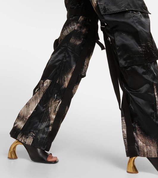 Printed low-rise straight cargo pants