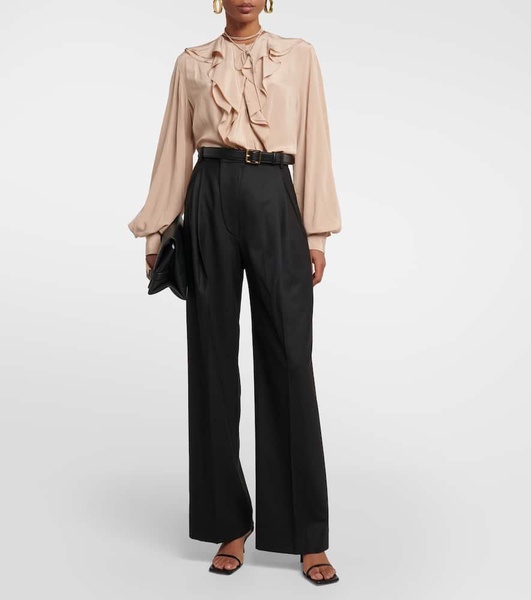 High-rise wide pants