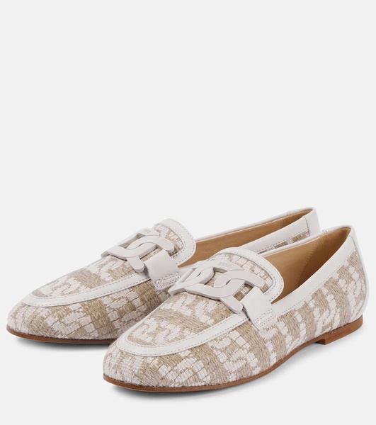 Kate leather-trimmed loafers