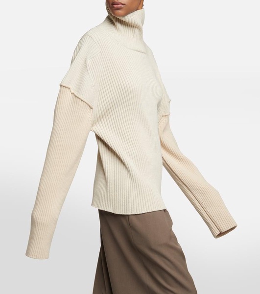 Dua rib-knit cotton and cashmere sweater