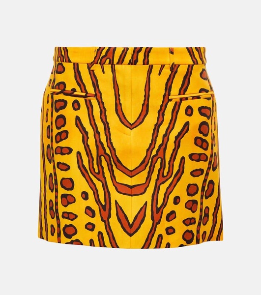 Zola printed linen-blend miniskirt