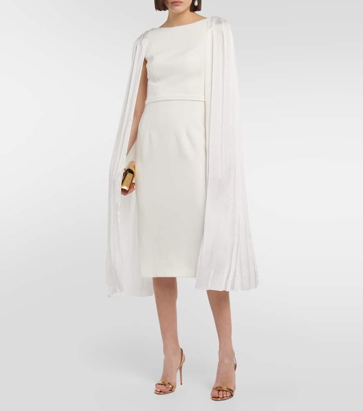 Essiah crêpe and satin midi dress