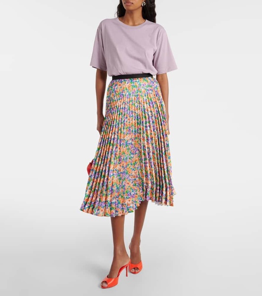 Floral pleated midi skirt 