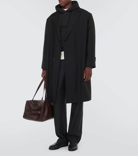 Pers double-breasted virgin wool overcoat