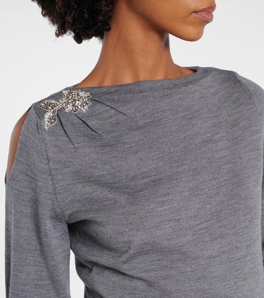 Embellished wool sweater